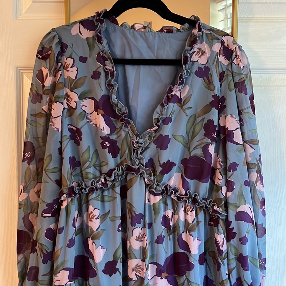 Floral Floor-Length Dress - XL